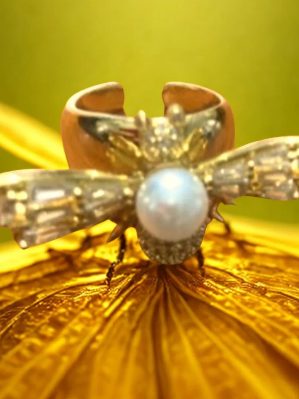 Bee Ring - Copper and Cubic Zirconia